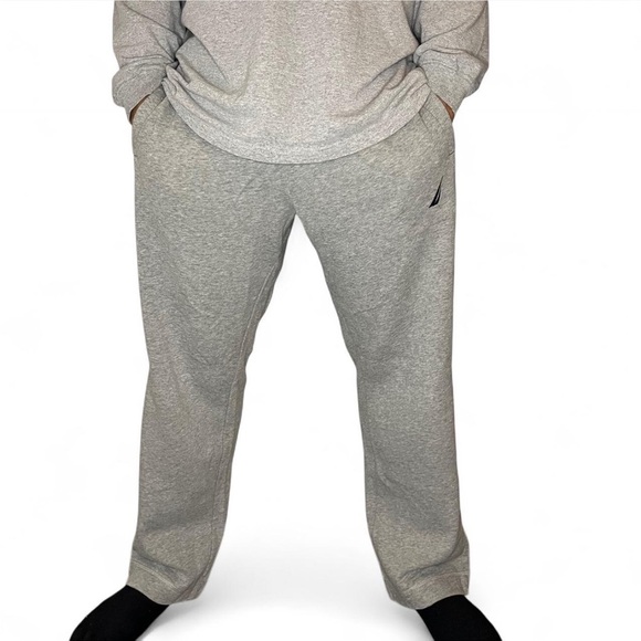Nautica Gray Sweatpants Classic Cotton-Blend Joggers - Picture 1 of 9